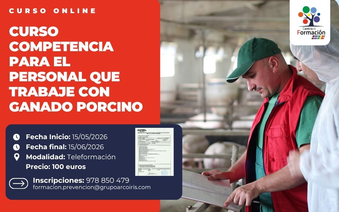 Curso de formación para el personal que trabaje con ganado porcino Mayo-Junio 2026
